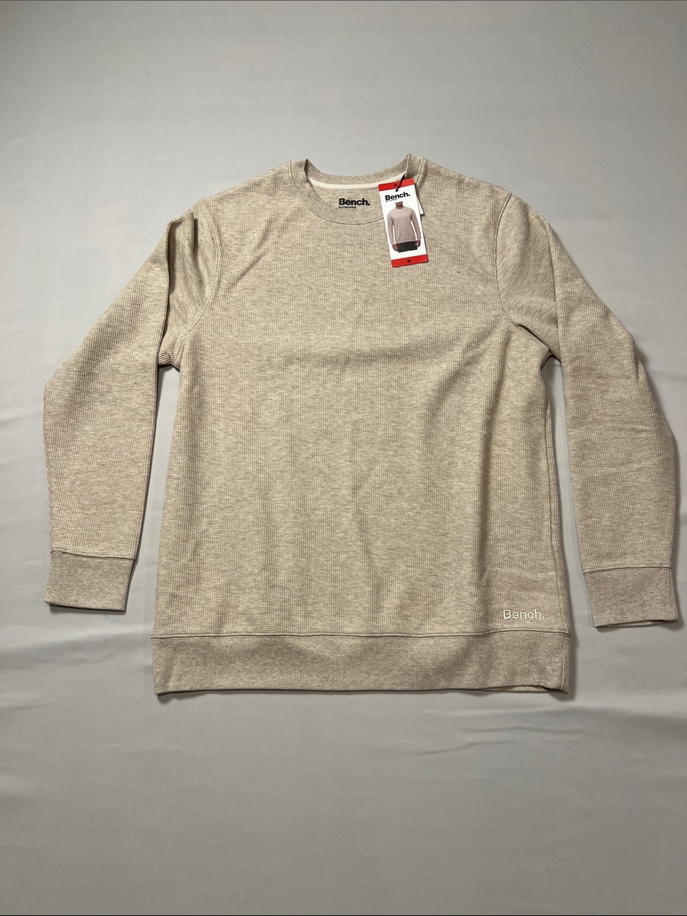 Bench Men's Crewneck Sweater in Heather Oatmeal Size M